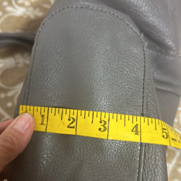 The Sak Grey 100% Leather Pebbled Double Handle Purse Handbag Some Pink Lining - Picture 16 of 16